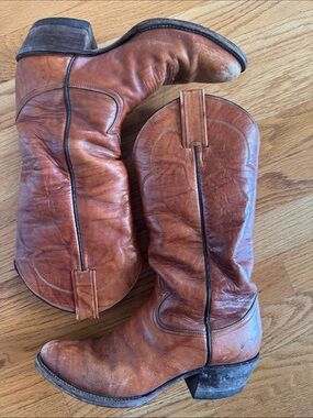 Tony Lama Brown Leather Western Boots - used